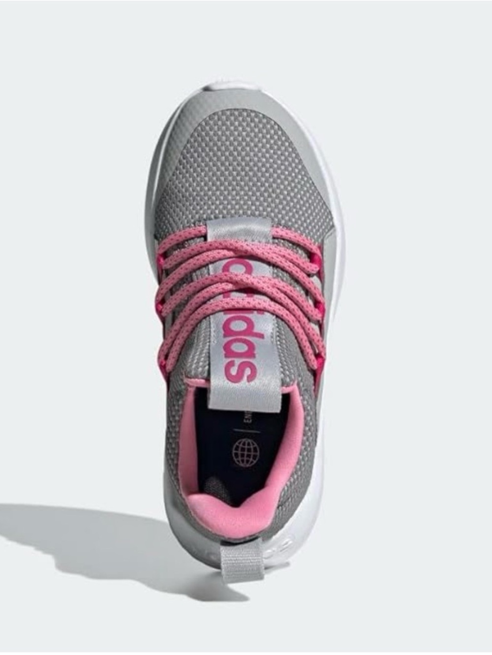 NWT adidas Kids Gray and Pink Lite Racer Adapt 5.0 Running Shoe - Size: 3